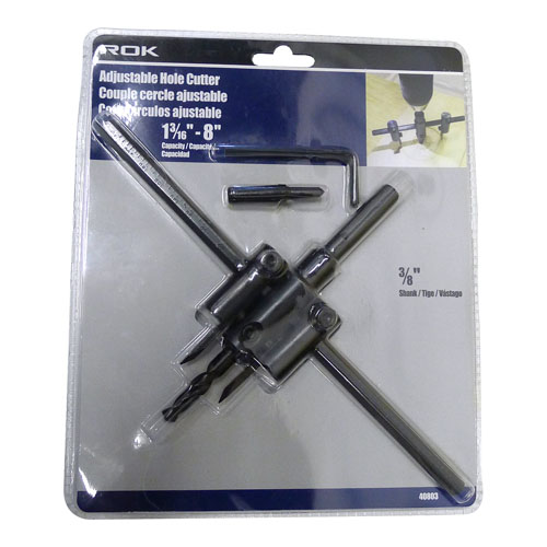 ROK 40803 ADJ. HOLE CUTTER 1-3/16"-8"